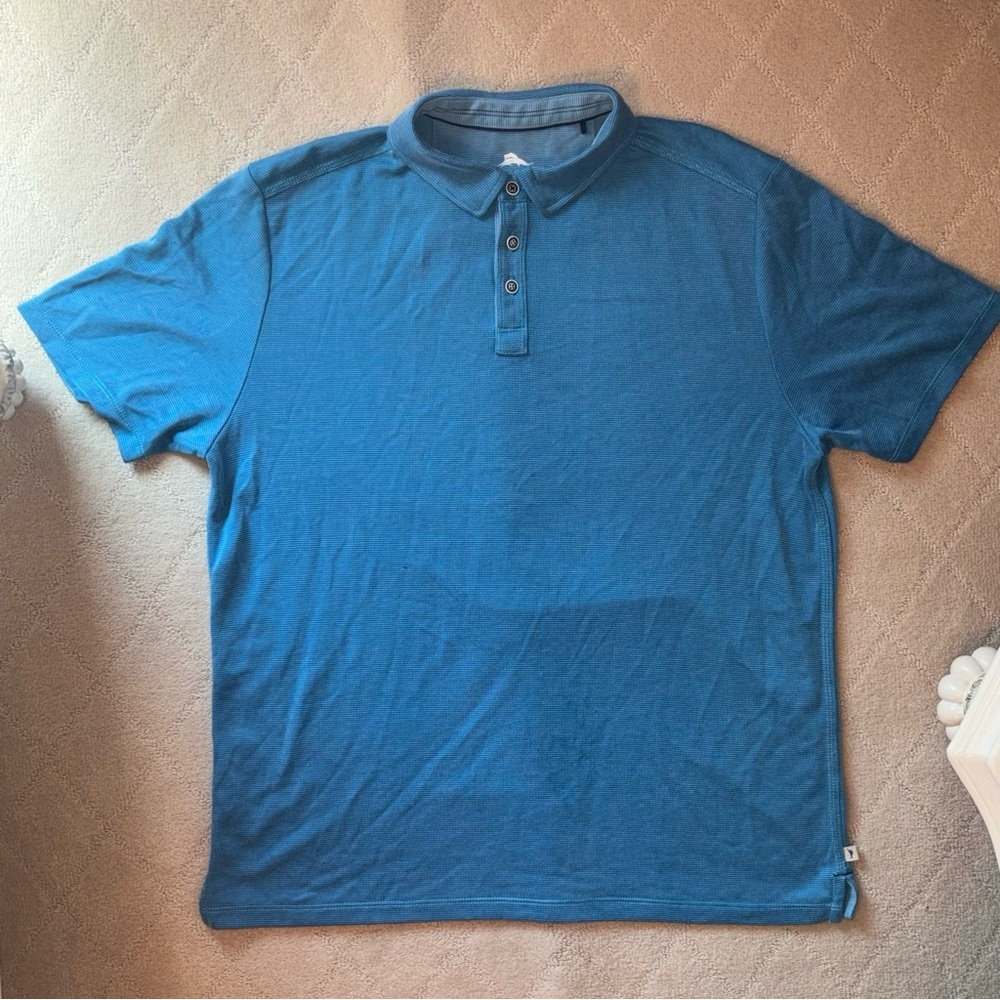 Tommy Bahama Blue Short Sleeve Collared Buttoned Polo Mens L